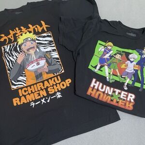 Men's Anime Shirt Naruto My Hero Hunter X Hunter Sz XL Lot‎ Of 2 T-shirt Graphic